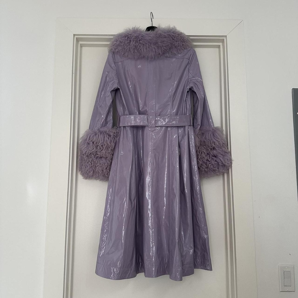 Saks Potts Lavender Shearling Foxy Coat - Picture 3 of 8